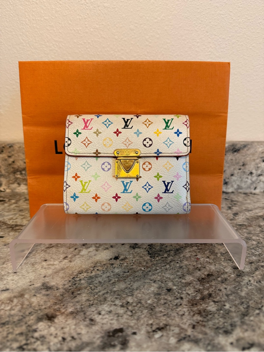 Louis Vuitton Murakami Wallet with Gold Hardware